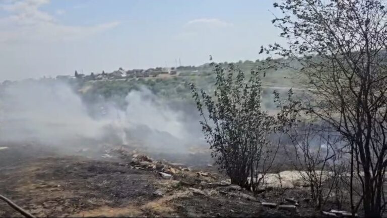 Incendiu izbucnit la vegetație uscată, în cartierul Sărăcești