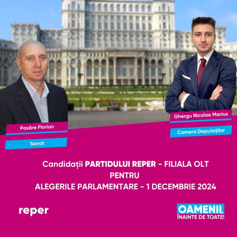 Partidul REPER – Filiala Olt. Depunere candidaturi  pentru alegerile parlamente
