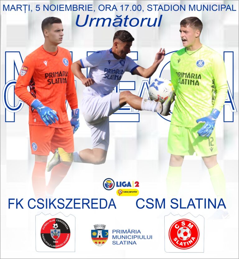 CSM Slatina, meci împotriva liderul AFK Csikszereda Miercurea Ciuc