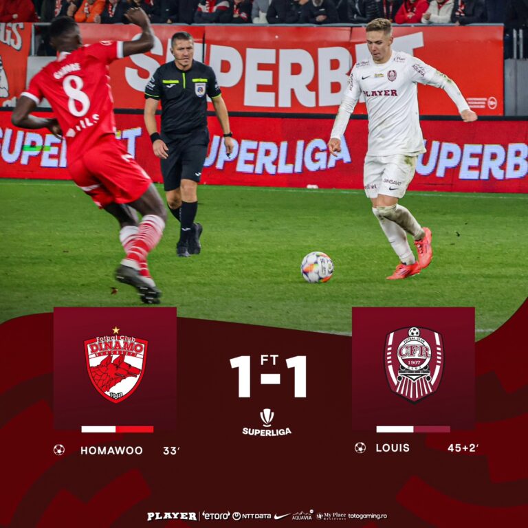 Superliga / Dinamo Bucureşti a remizat cu CFR Cluj