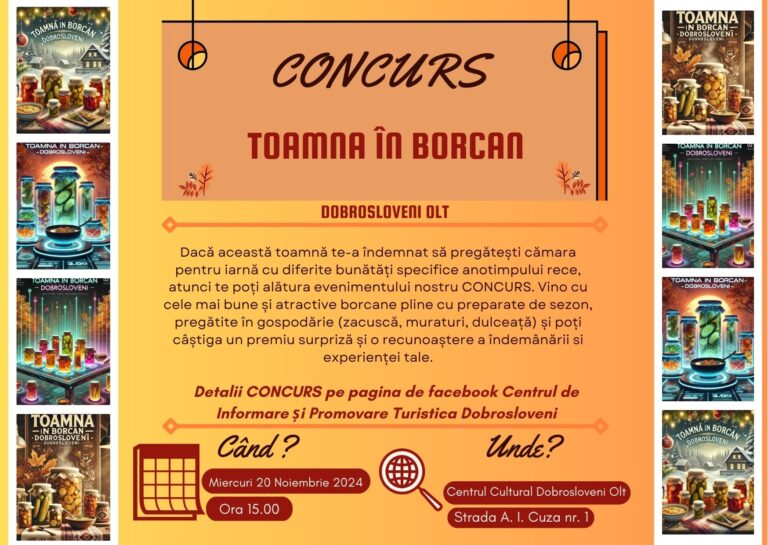 Concursul TOAMNA ÎN BORCAN, la Dobrosloveni