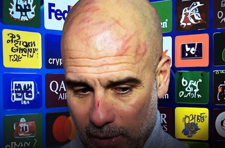FOTO            Imagini ȘOCANTE cu Pep Guardiola însângerat după egalul cu Feyenoord! Ce s-a întâmplat