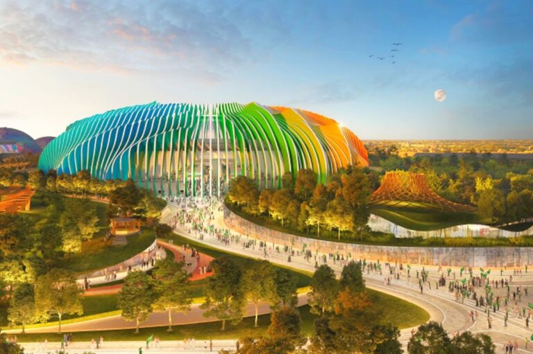 GALERIE FOTO                    Poftiți în lumea viitorului! Așa arată cele 15 stadioane SF plănuite de saudiți pentru Cupa Mondială: unul va fi construit în orașul-liniar de 1,5 trilioane de dolari!