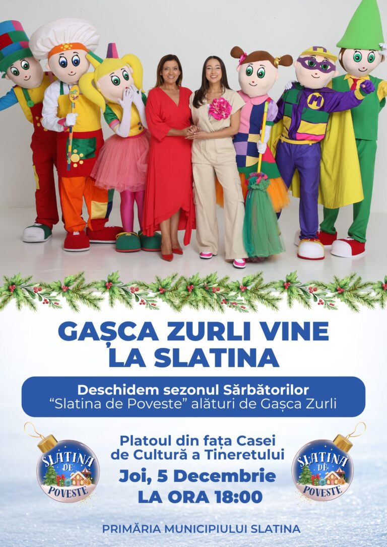 „Slatina de Poveste”. Gașca Zurli dă startul sărbătorilor de iarnă