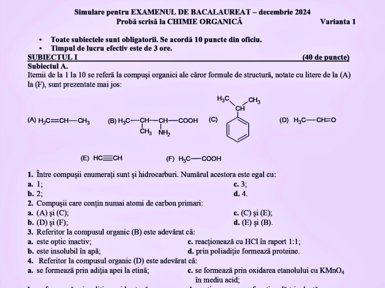 Simulare Bacalaureat 2025. Subiectele și baremele primite de elevii de clasele a XII-a la proba la alegere, în județul Iași – descarcă: Logică, Geografie, Fizică, Informatică, Psihologie, Sociologie, Biologie, Chimie, Filosofie, Economie