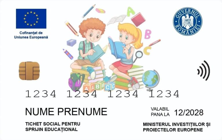 Tichete educaționale 2024. Cardurile nou emise și distribuite din noiembrie  vor fi încărcate cu 500 de lei de luni, 16 decembrie, anunță Ministerul Investițiilor și Proiectelor Europene
