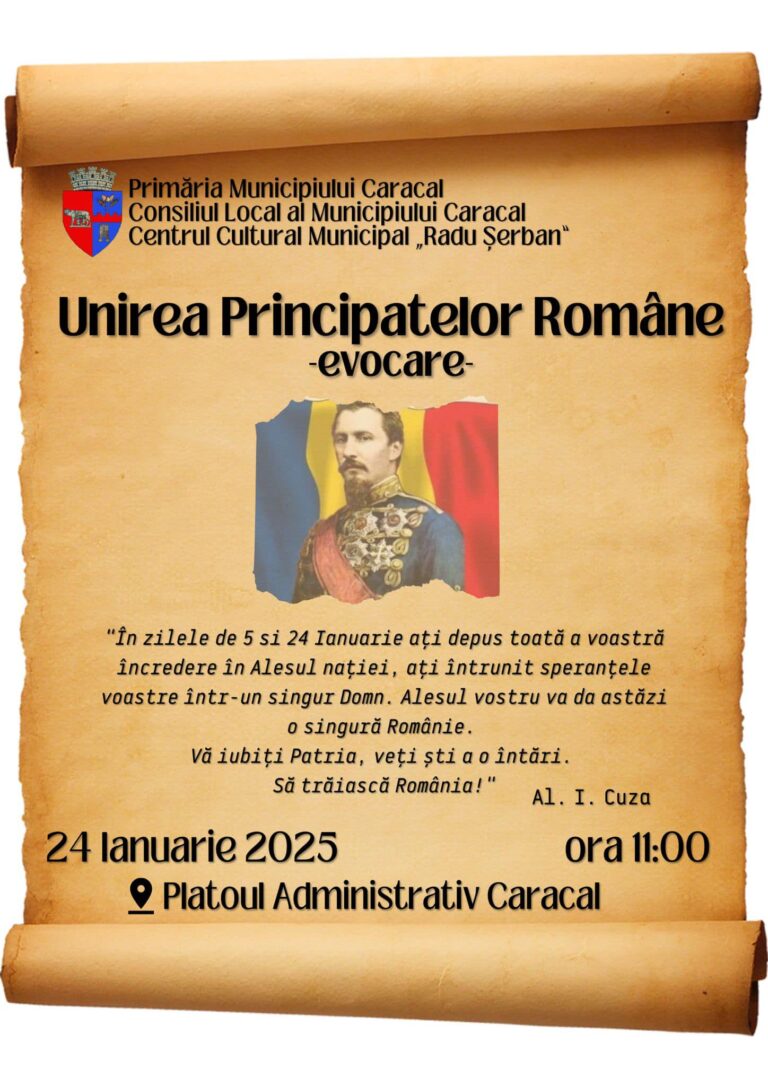 Caracal. Momente speciale dedicate Zilei Unirii Principatelor Române