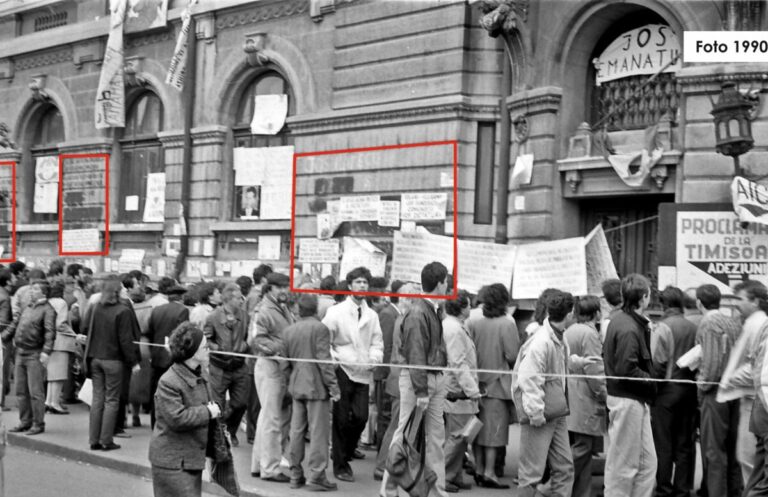 DOCUMENTE „Aici s-a ucis! Călcați cu respect, aici e sânge” – Mesajele Revoluției de pe clădirea Universității din București vor fi protejate cu ajutorul mai multor soluții, în funcție de starea lor – Instituția a prezentat studiile tehnice pentru conservarea semnelor de la Revoluție, în proiectul de reabilitare a Palatului UB