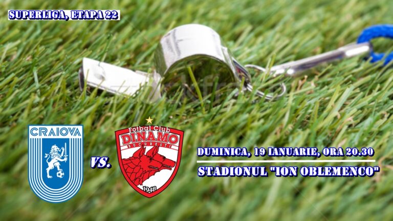 Superliga / CCA a anunţat brigada meciului “U” Craiova – Dinamo
