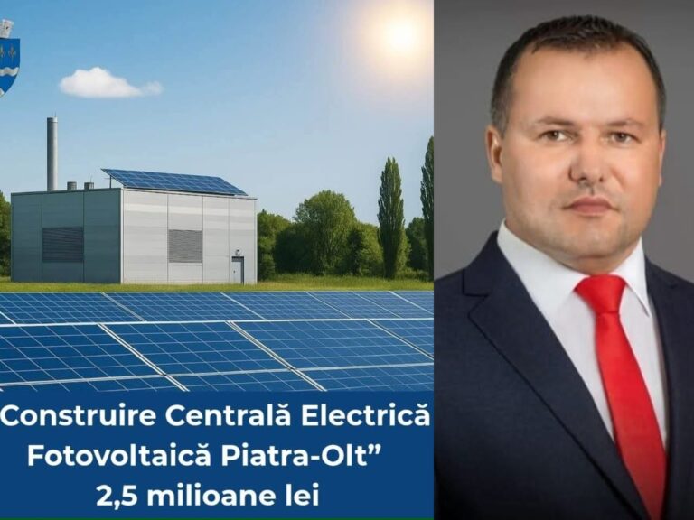 Piatra-Olt face pasul spre energie verde. Primăria investește peste 2,5 milioane de lei într-o centrală fotovoltaică