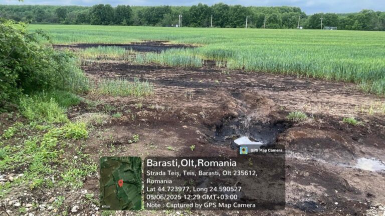 Sancțiune de 60.000 lei pentru poluarea solului la Bărăști