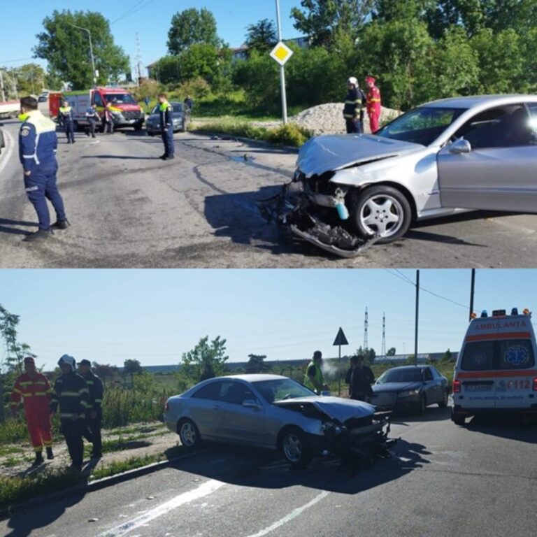 Accident rutier în Slatina. O femeie a ajuns la spital în urma coliziunii dintre două autoturisme