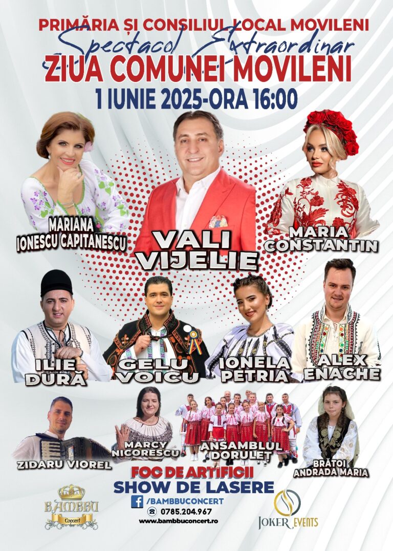 Ziua comunei Movileni, sărbătorită cu un spectacol extraordinar de 1 iunie