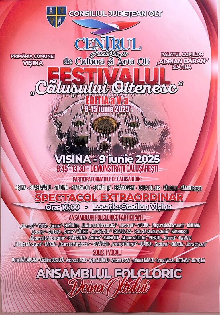Vișina găzduiește cea de-a V-a ediție a Festivalului „Călușului Oltenesc”