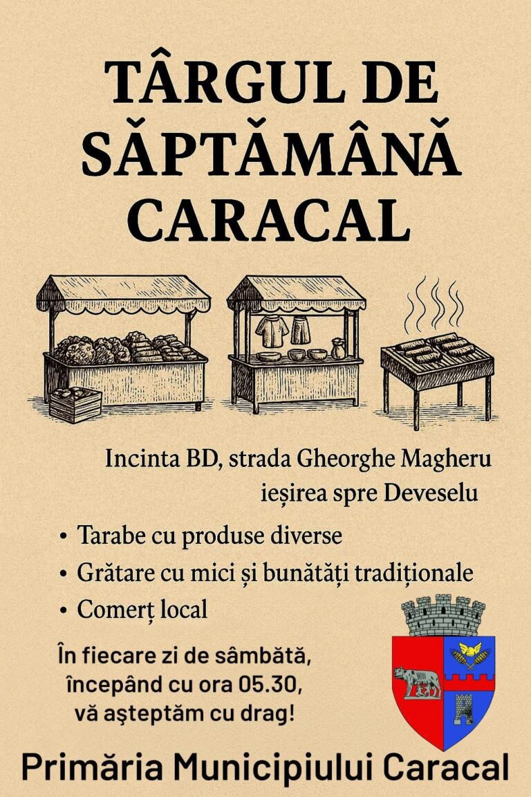 Caracal readuce tradiția la viață. Târg de weekend cu produse locale și atmosferă autentică