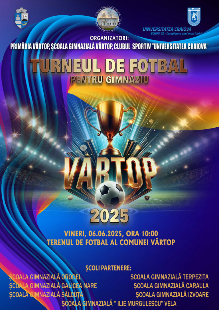 Dolj: Miniturneu de fotbal pentru elevii de gimnaziu la Vârtop
