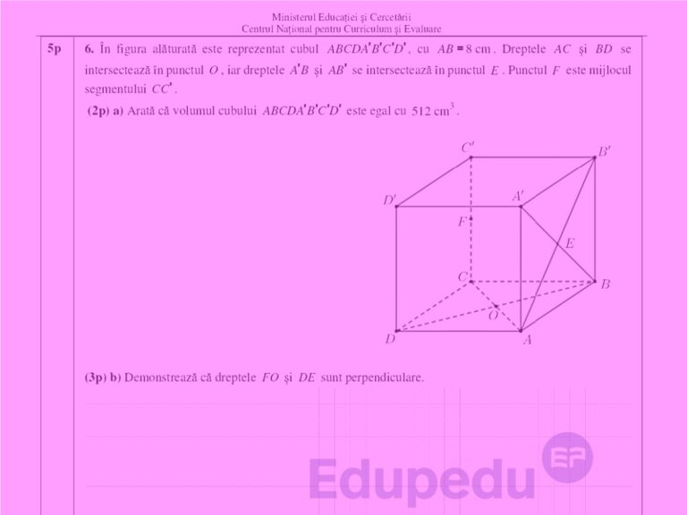 Subiectele la Matematică de la Evaluarea Națională 2025. Cubul, trapezul dreptunghic, pătratul și triunghiul echilateral – figurile la geometrie
