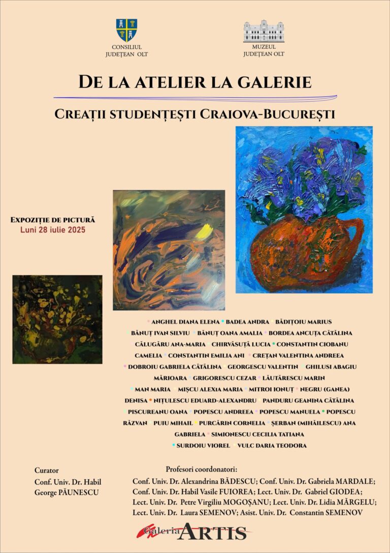 „Culorile Tinereții. Arta studențească uimește la Galeria Artis din Slatina