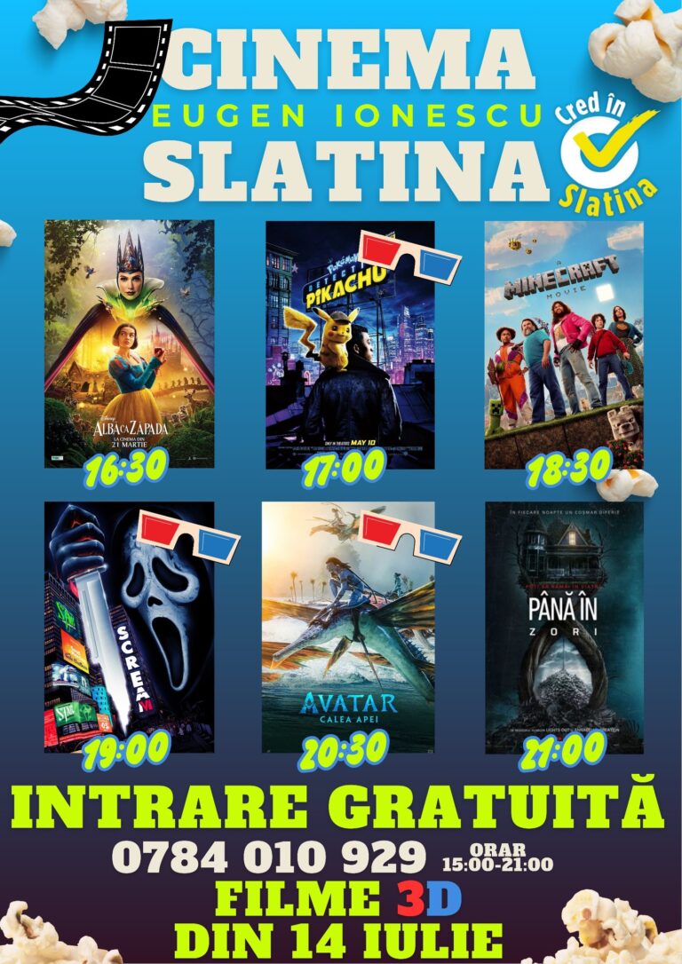 Cinema „Eugen Ionescu” Slatina relansează filmele 3D cu intrare gratuită