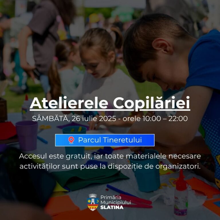 „Atelierele copilăriei” transformă Parcul Tineretului din Slatina într-un tărâm al imaginației