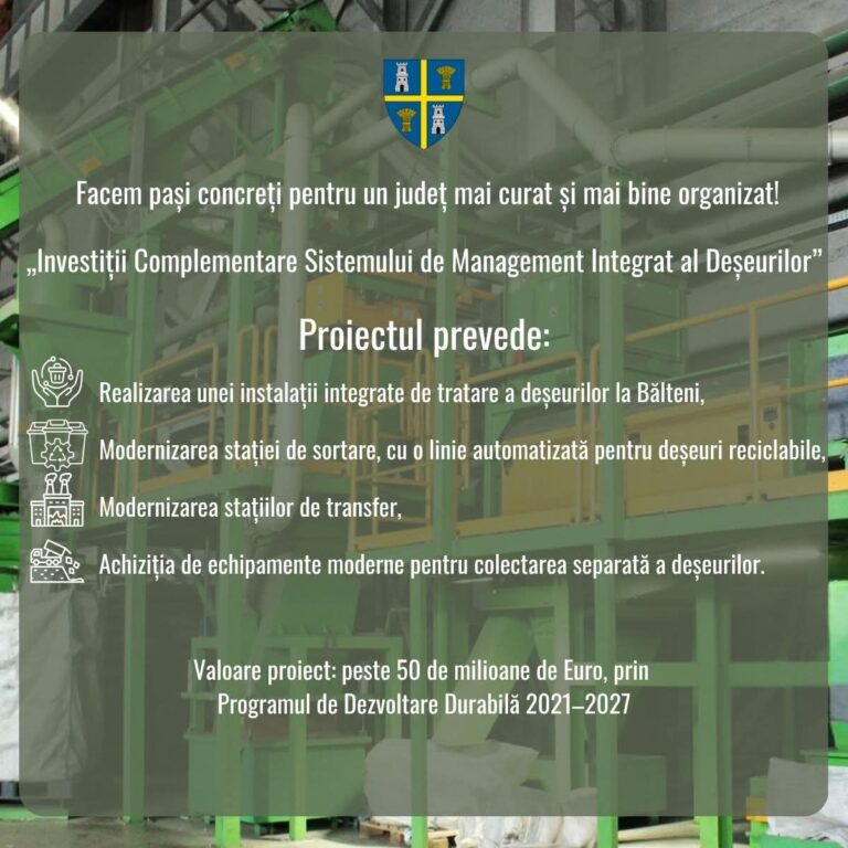 Investiție de peste 50 de milioane de euro pentru un Olt mai curat. Proiect major de infrastructură de mediu la Bălteni