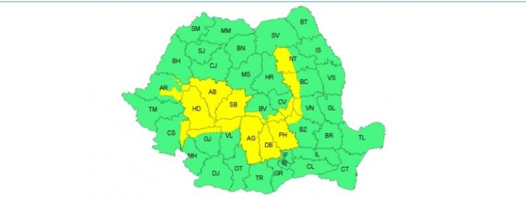 Meteorologii au emis cod galben de furtuni