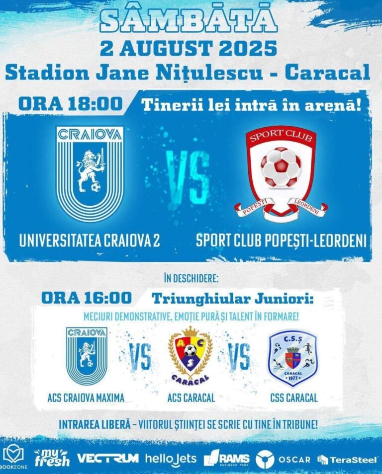 Universitatea Craiova 2 va juca pe Stadionul ”Jane Nițulescu„ din Caracal