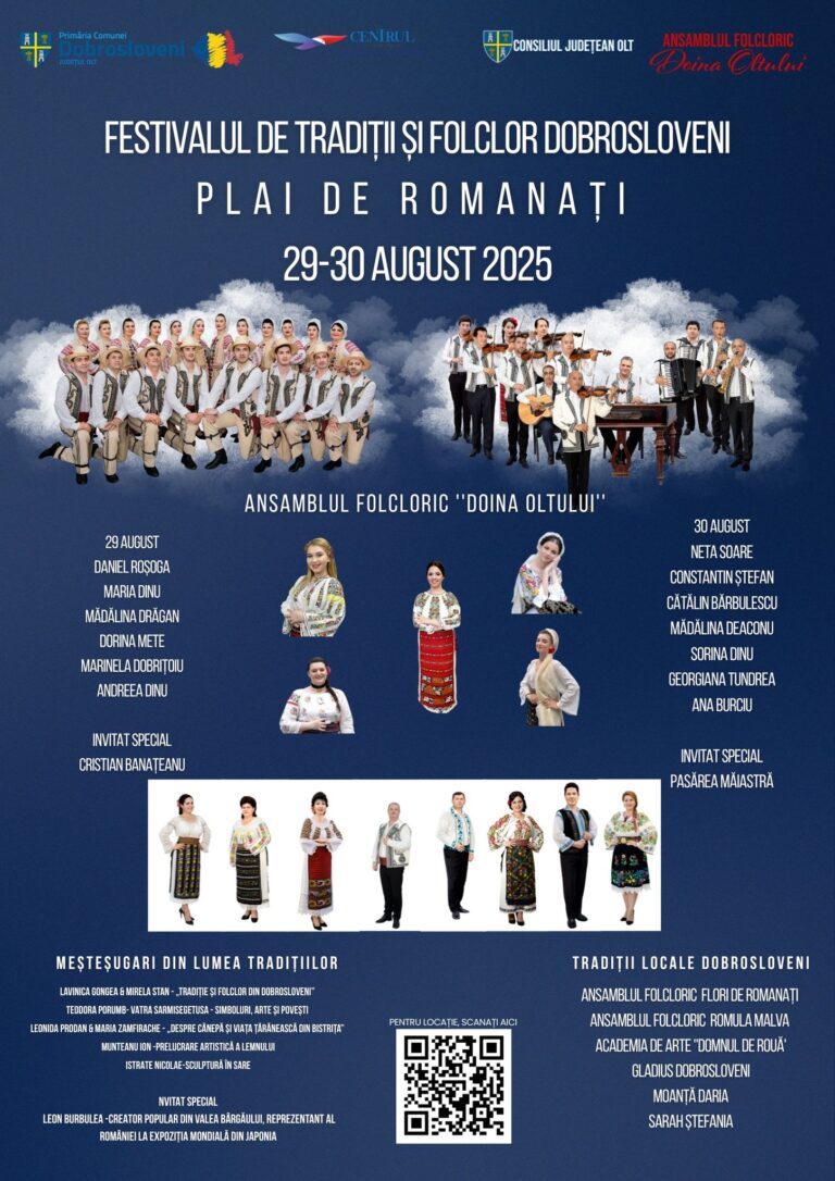 Festivalul „Plai de Romanați” transformă Dobrosloveniul într-o scenă a tradițiilor și distracției