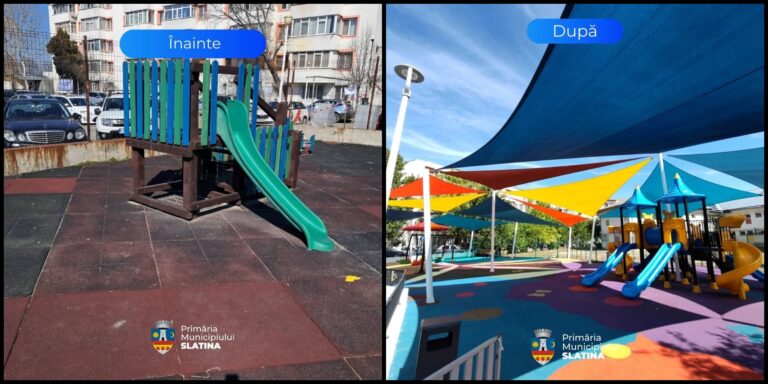 Loc de joacă modern pe Strada Primăverii. Copiii din Slatina au un nou spațiu de distracție și siguranță