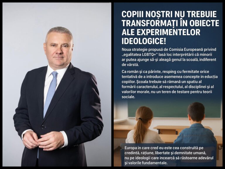 Deputatul Gigel Știrbu: „Copiii noștri nu trebuie transformați în obiecte ale experimentelor ideologice!”