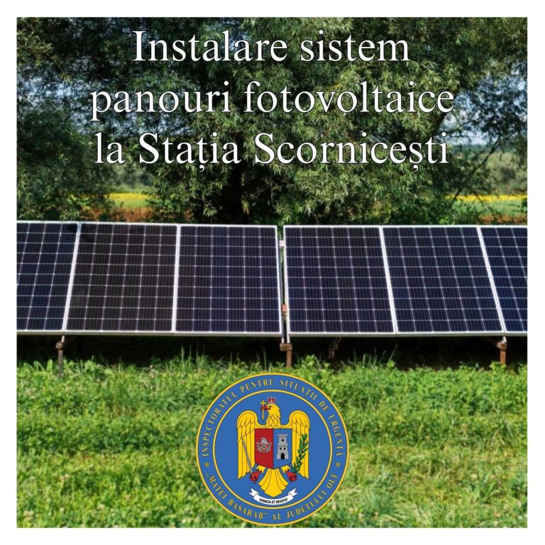 ISU Olt. Panouri fotovoltaice la Stația de Pompieri Scornicești