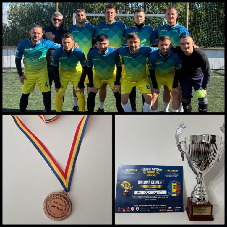 Polițiștii olteni, pe podium la turneul național de fotbal al SNPPC. Locul III pentru echipa IPJ Olt
