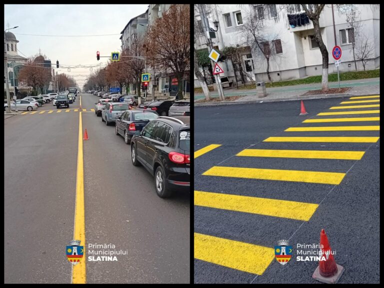 Slatina. Marcaje rutiere provizorii pe strada Ecaterina Teodoroiu