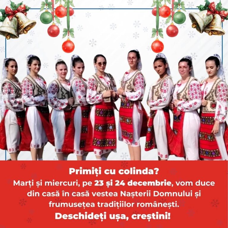 Tradiția colindului, dusă mai departe la Piatra-Olt. Ansamblul „Acidava” vestește Nașterea Domnului